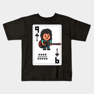 Pixelrockstars Nine of Clubs Playing Card Kids T-Shirt